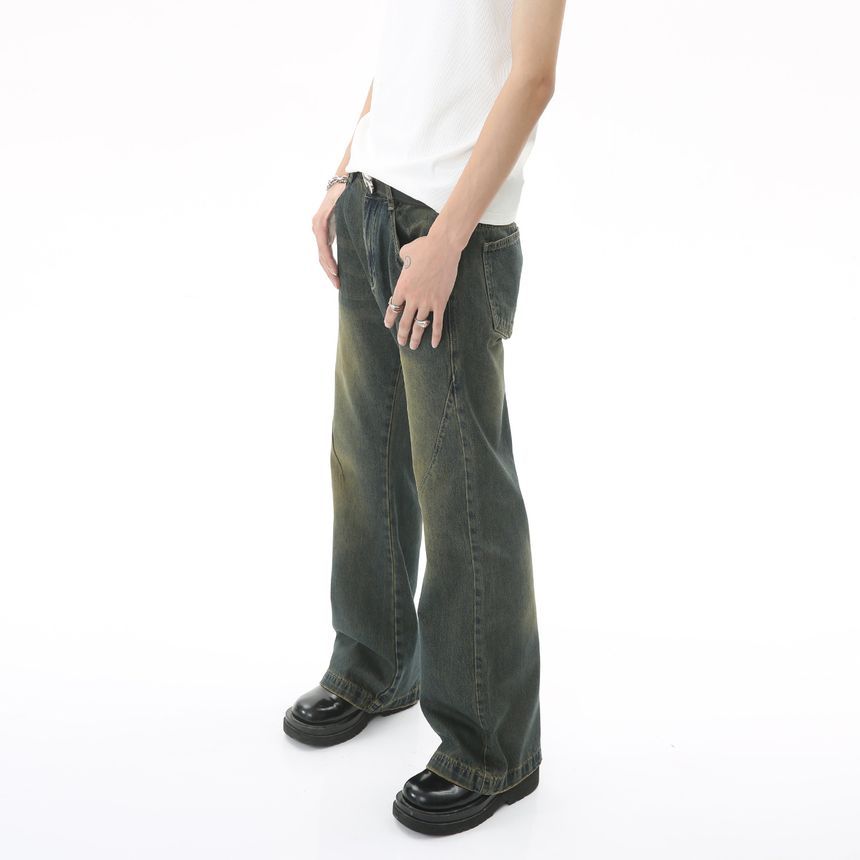 FAERIS - Mid Rise Washed Flared Jeans