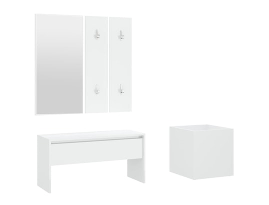 VIDAXL - Armoire Ensemble de meubles de couloir blanc bois d'ingénierie