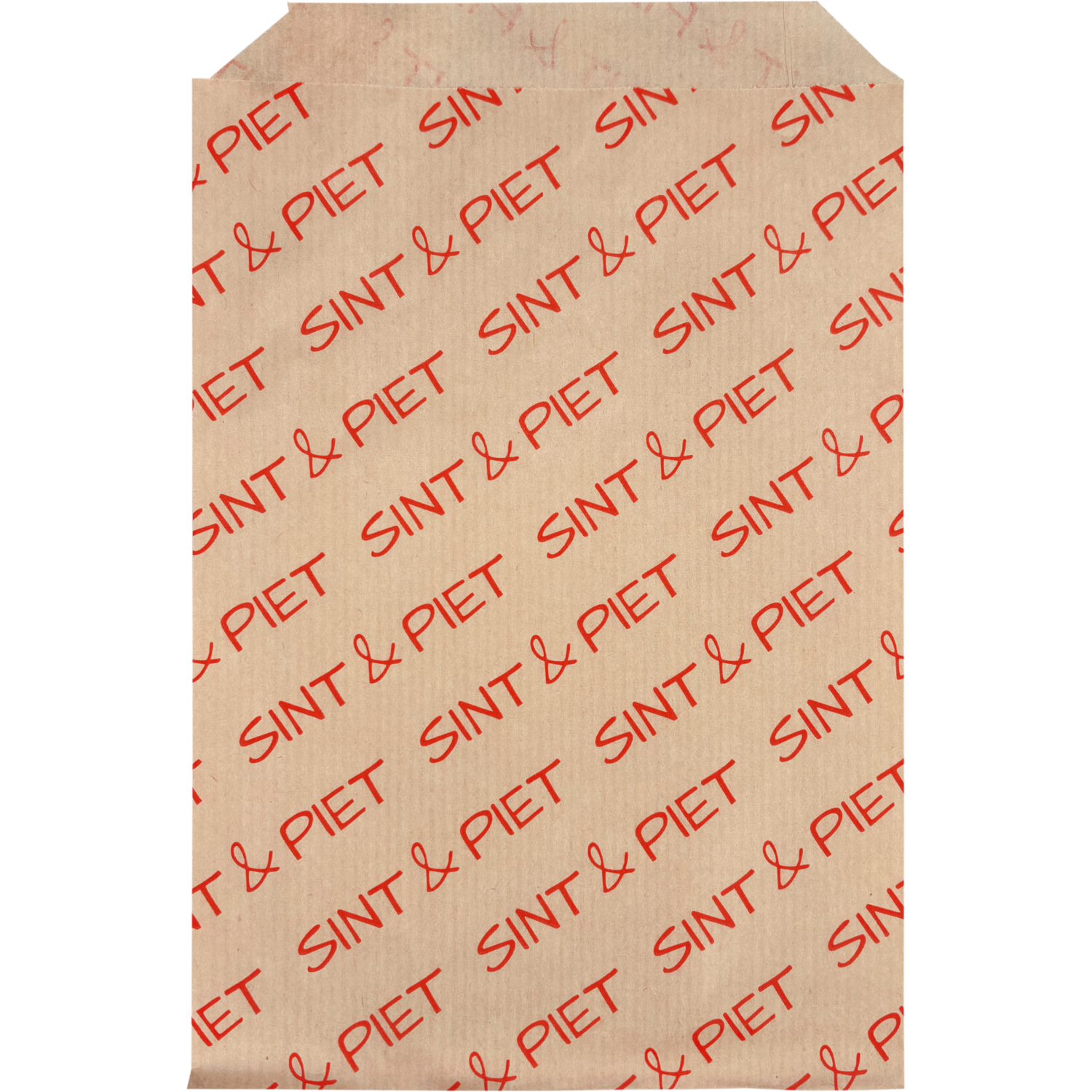 Zak, Fourniturenzak, Papier, 15x22cm, Sint & Piet, bruin/rood