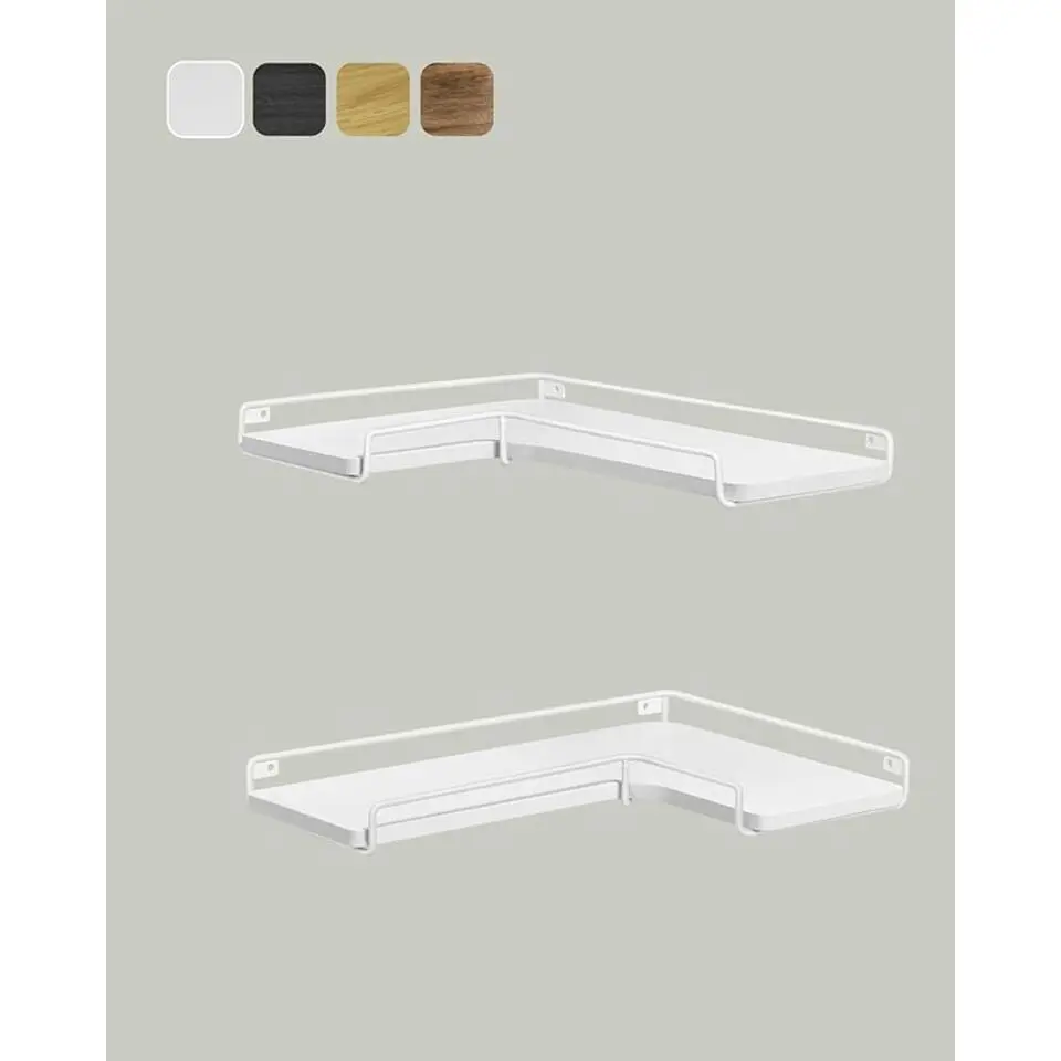 Parya Home zwevende planken, set van 2, L-vormige hoekplanken