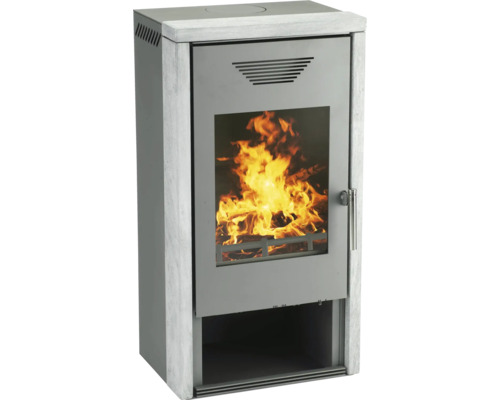 Wamsler Titan houtkachel, staal, natuursteen, grijs, 8 kW
