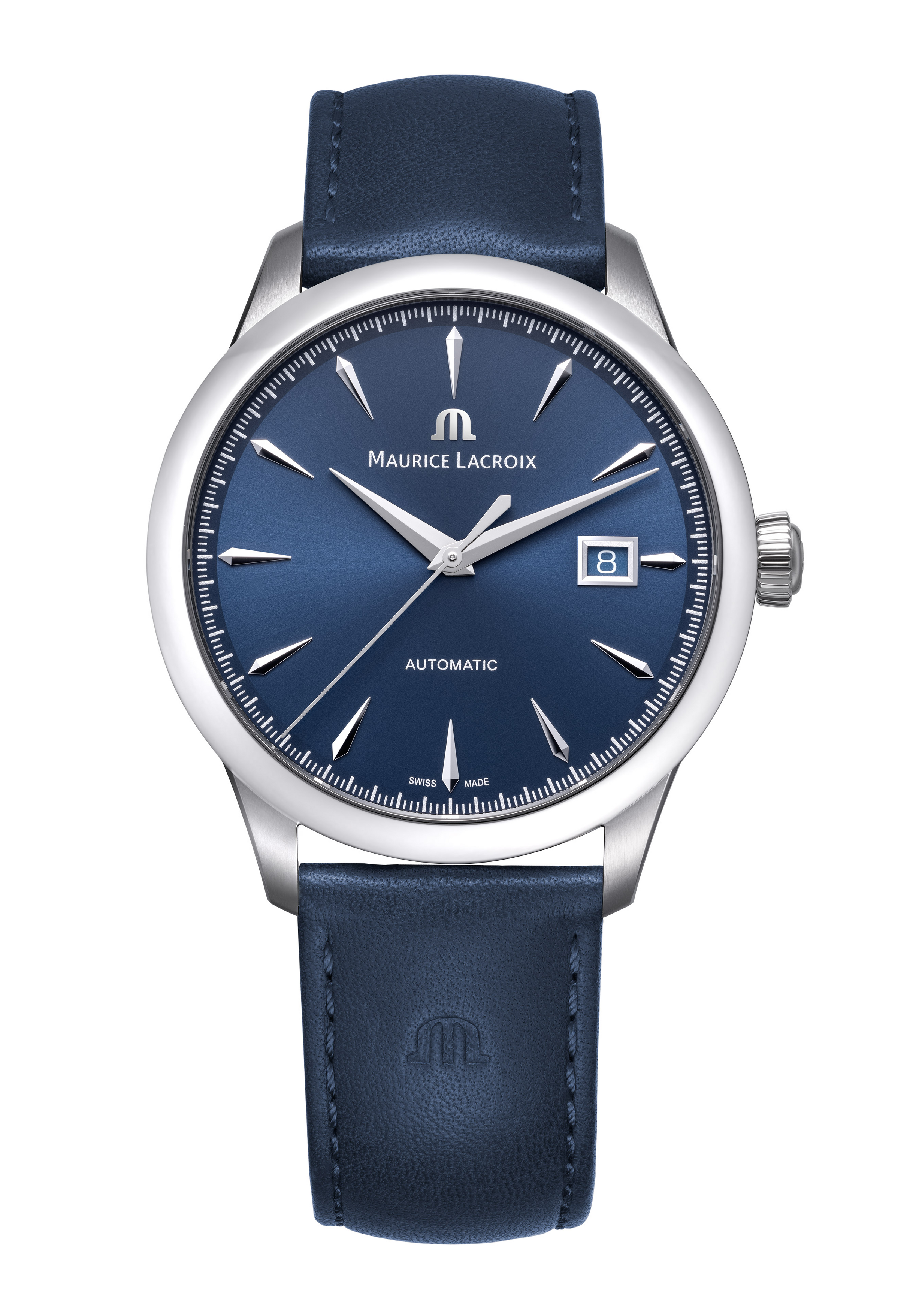 Maurice Lacroix 1975 Automatik Date 40mm Blau Leder