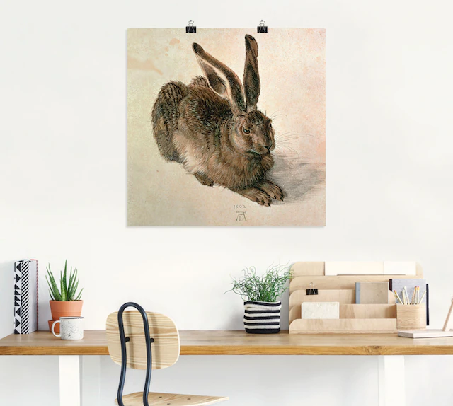 Artland Wandbild »Junger Feldhase. 1502« Wildtiere 1 Stk. tlg. als Leinwandbild, Poster in verschied. Grössen