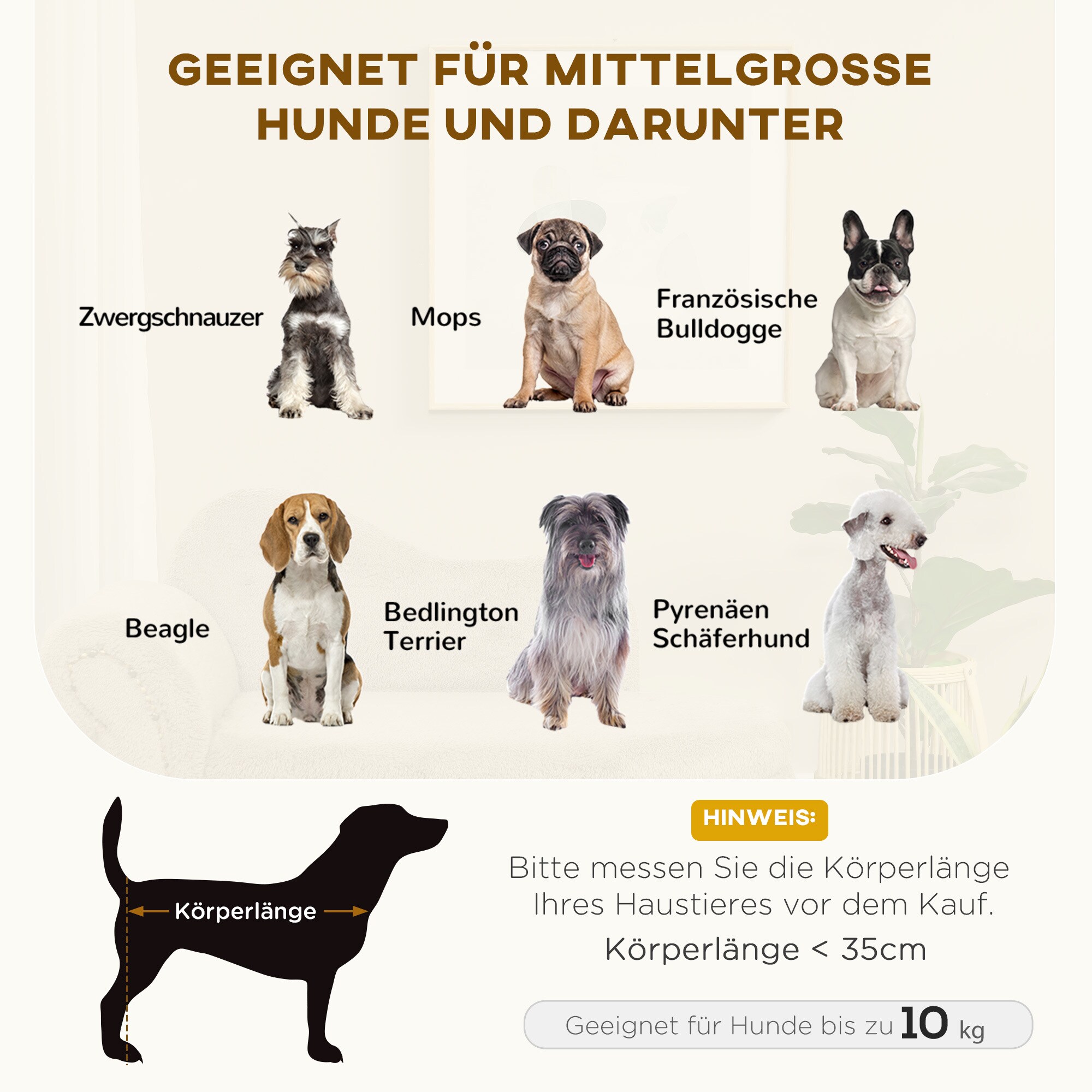 PawHut Hundebett mit Holzbeine grün 68L x 68B x 35Hcm