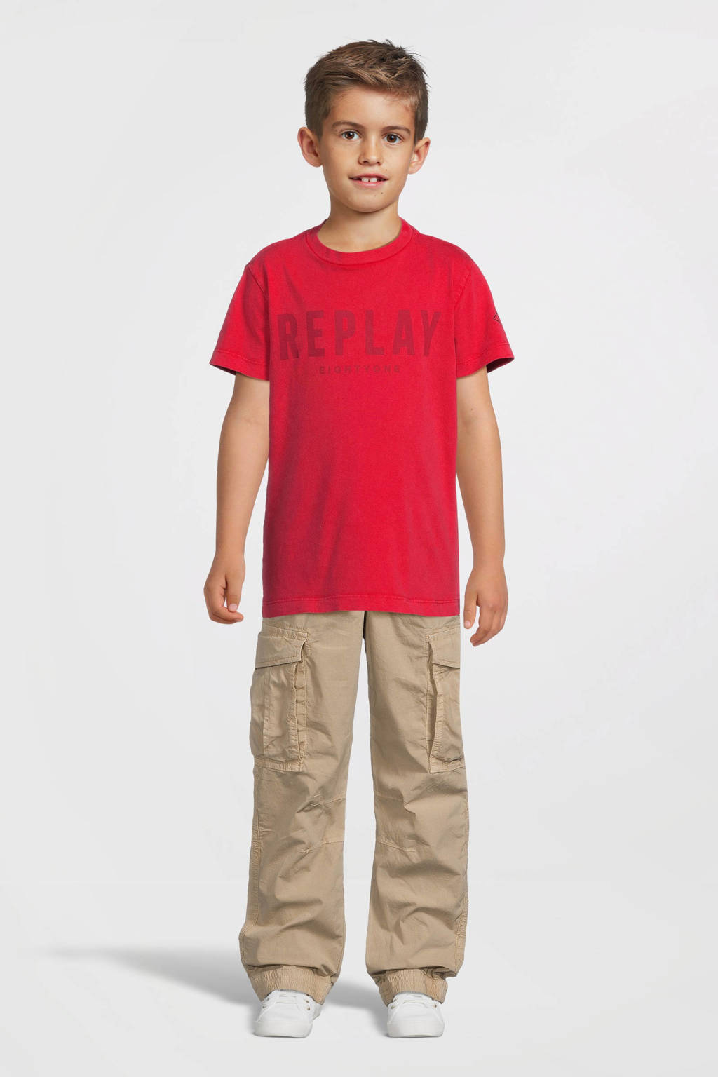 REPLAY T-shirt met tekst