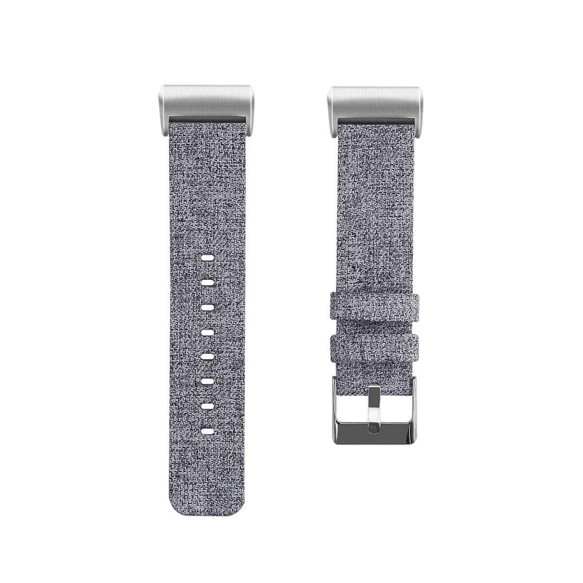 Fitbit Charge 3/4 armbånd canvas grå (L)