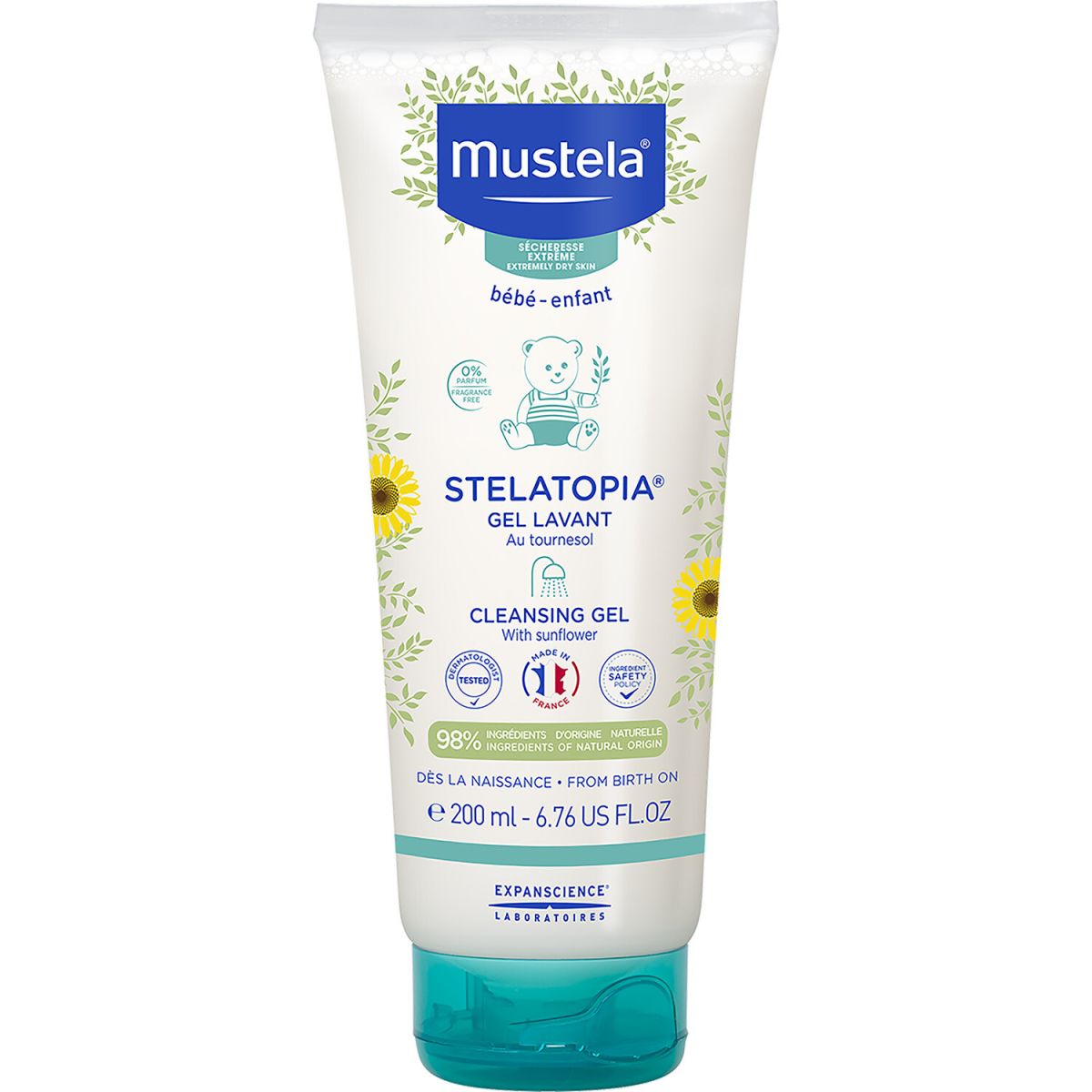 Gel lavant bébé stelatopia au tournesol MUSTELA