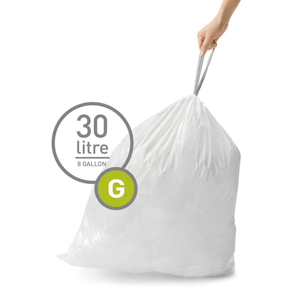 Pack de 20 sacs poubelle 30L code G Simplehuman