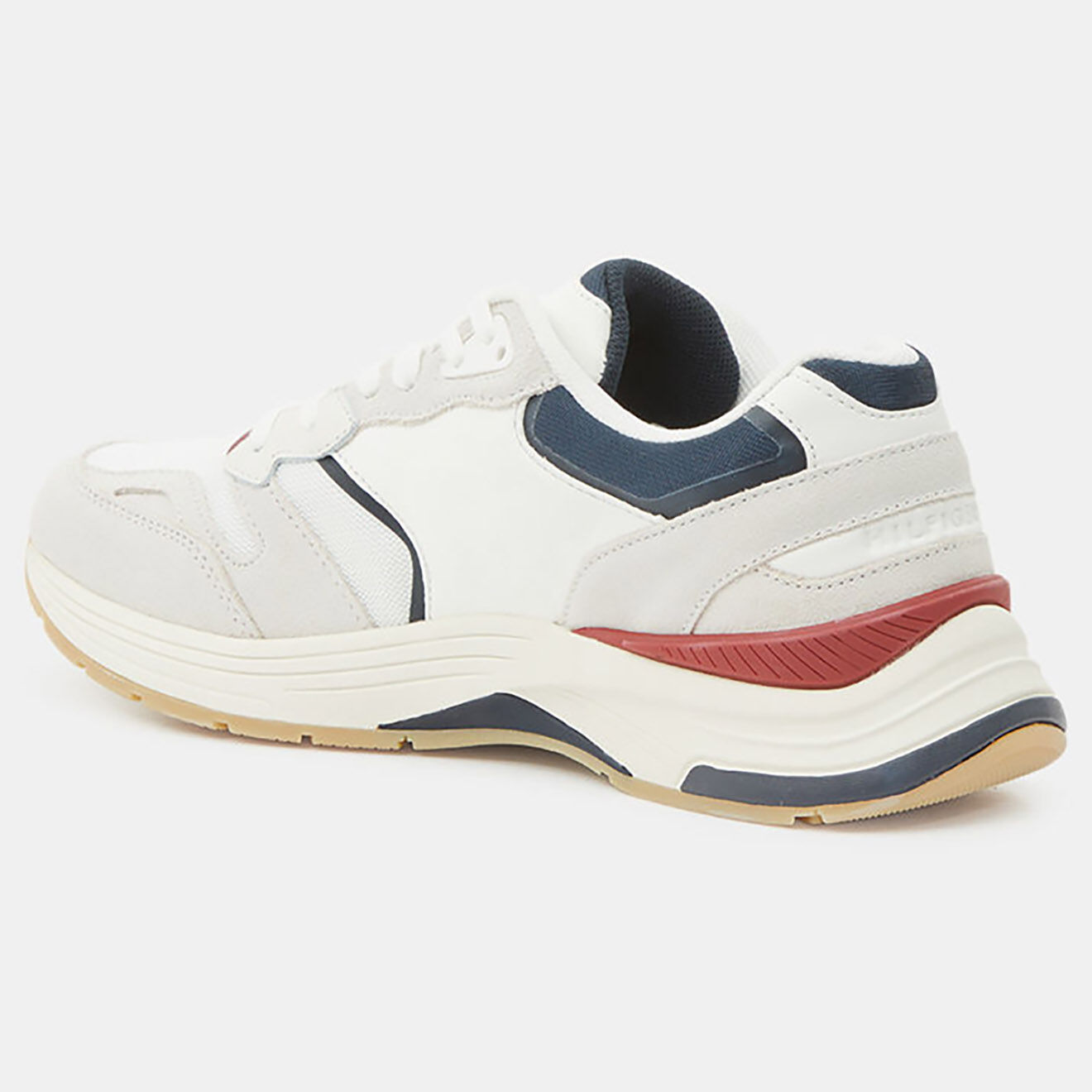 Tommy Hilfiger Baskets running en Cuir Modern Prep écru/marine/rouge