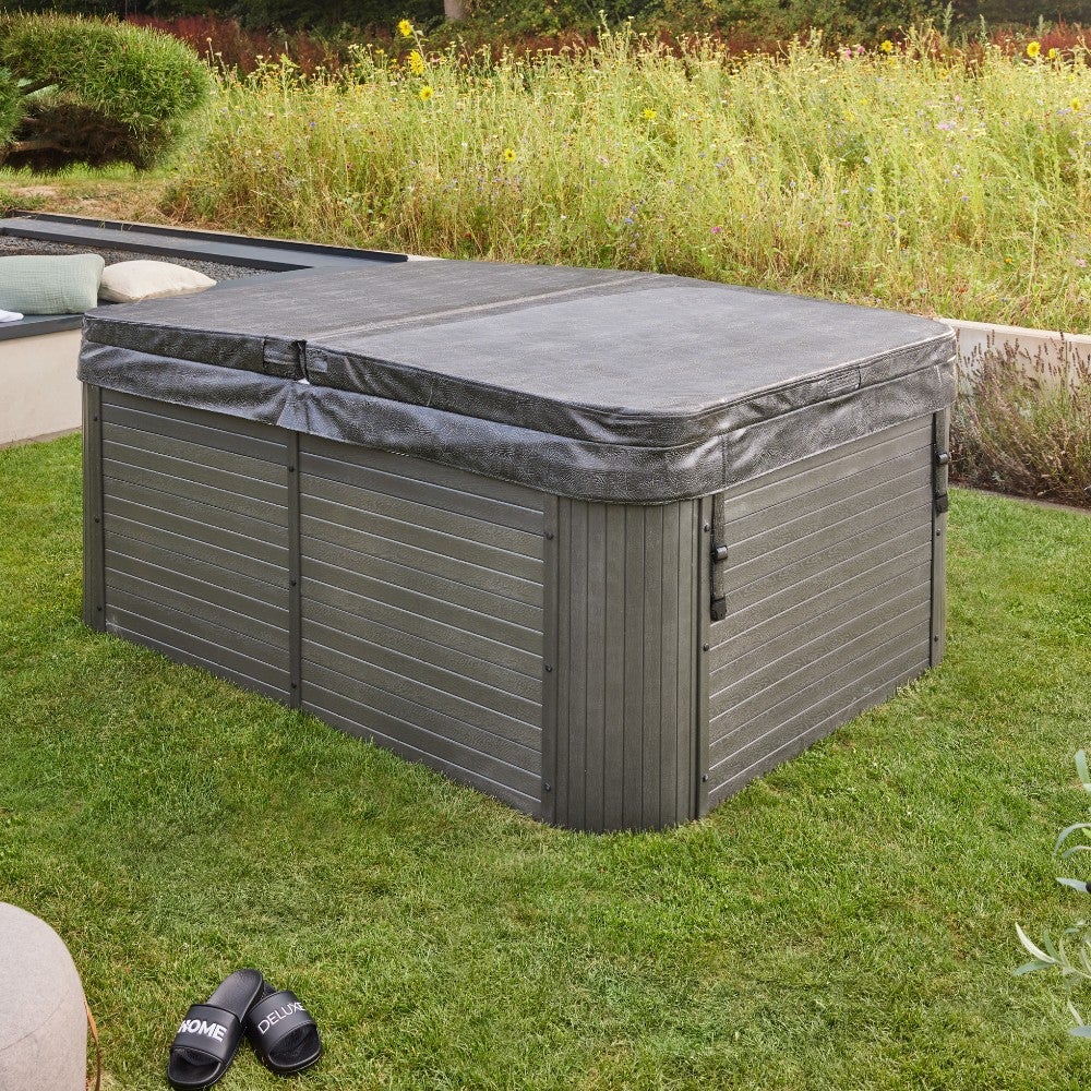 Home Deluxe - Buitenwhirlpool - Beach Plus Trap en Thermohoes - Afmetingen: 210 x 155 x 83 cm - Incl. Verwarming, 51 Massagejets en 24 Verlichting | Buitenwhirlpool voor 3 Personen