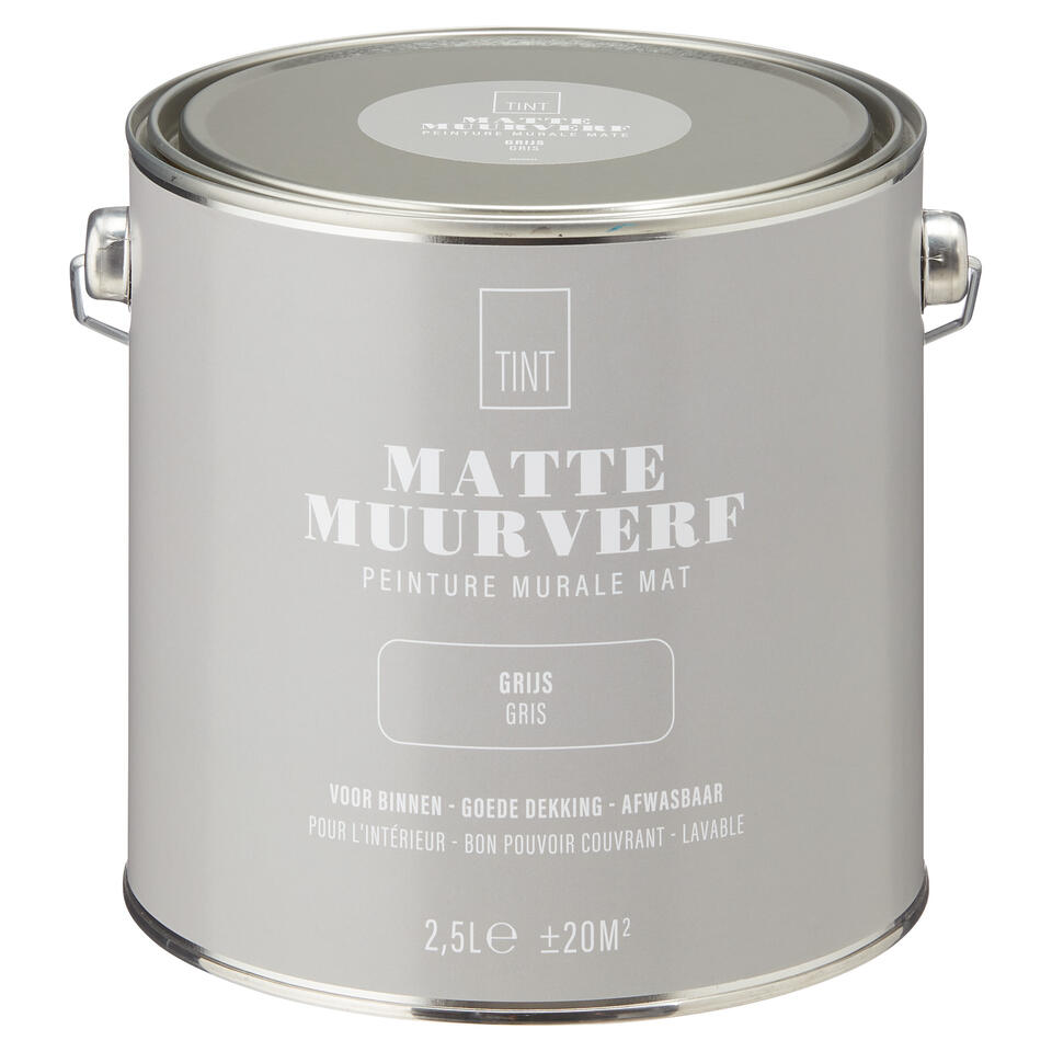 Muurverf Mat Grijs 2.5 l