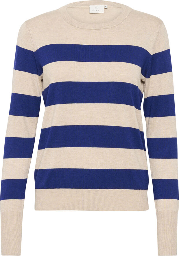 Kaffe KAlizza Striped Knit Pullover Blue/feather gray mel. stripe