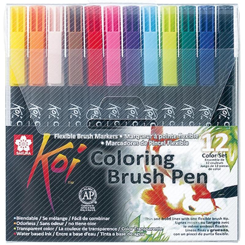 Sakura Pinselstifte Koi Colouring Brush Pen, 12er Etui, assortiert