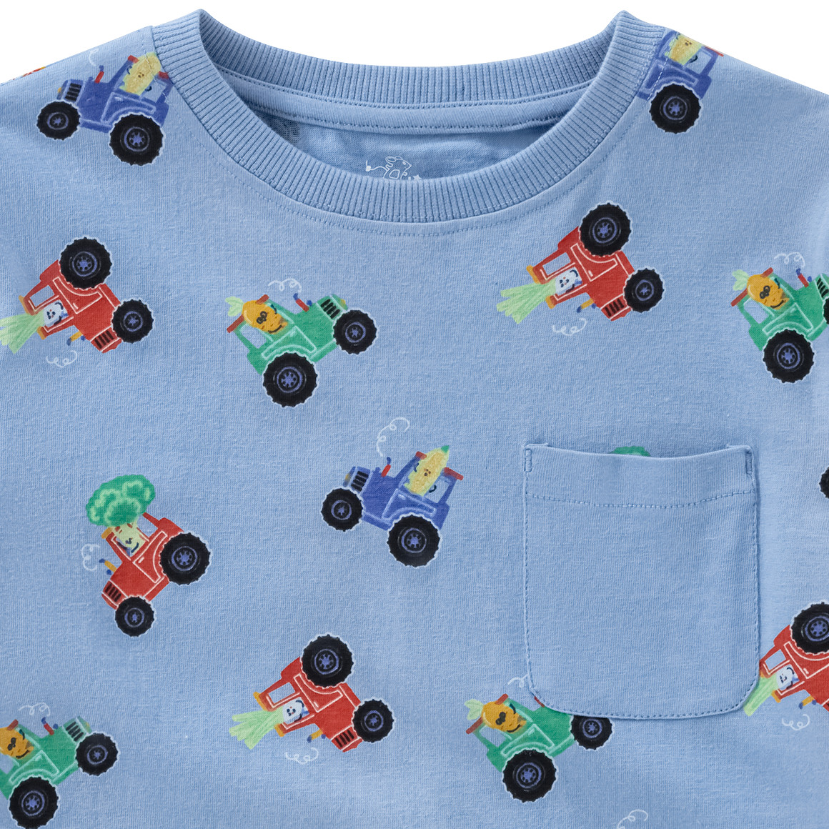 Topolino Jungen T-Shirt mit Traktor-Allover hellblau