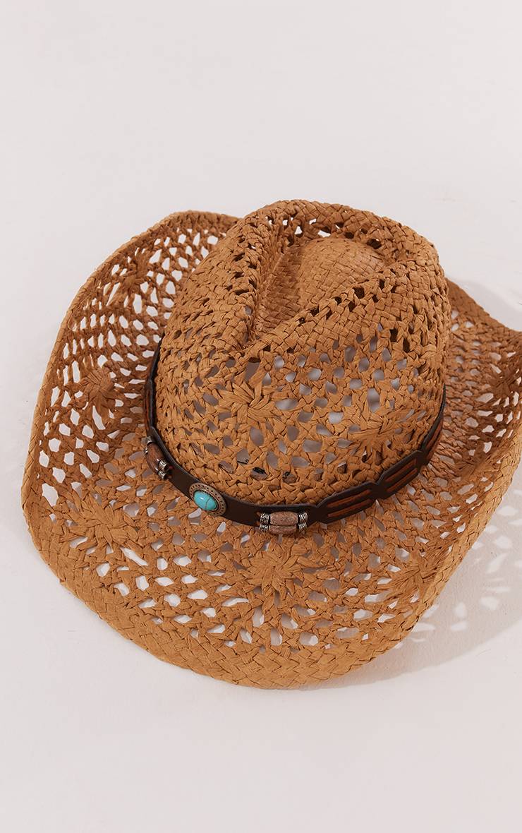 Marron Chapeau De Cowboy En Corde De Paille