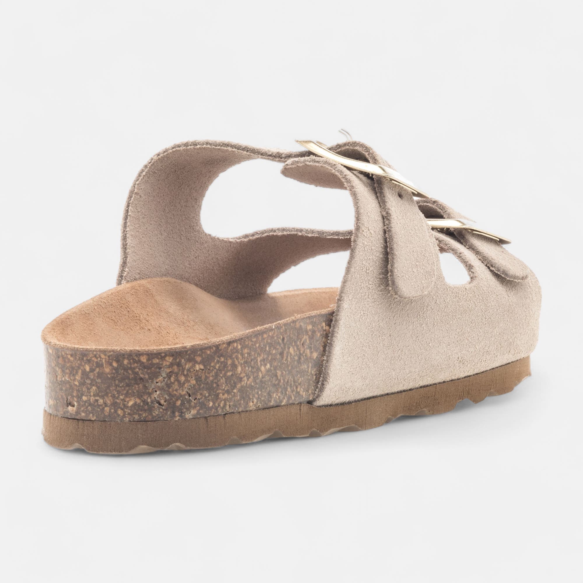 Mules semelle liège Fille en cuir beige