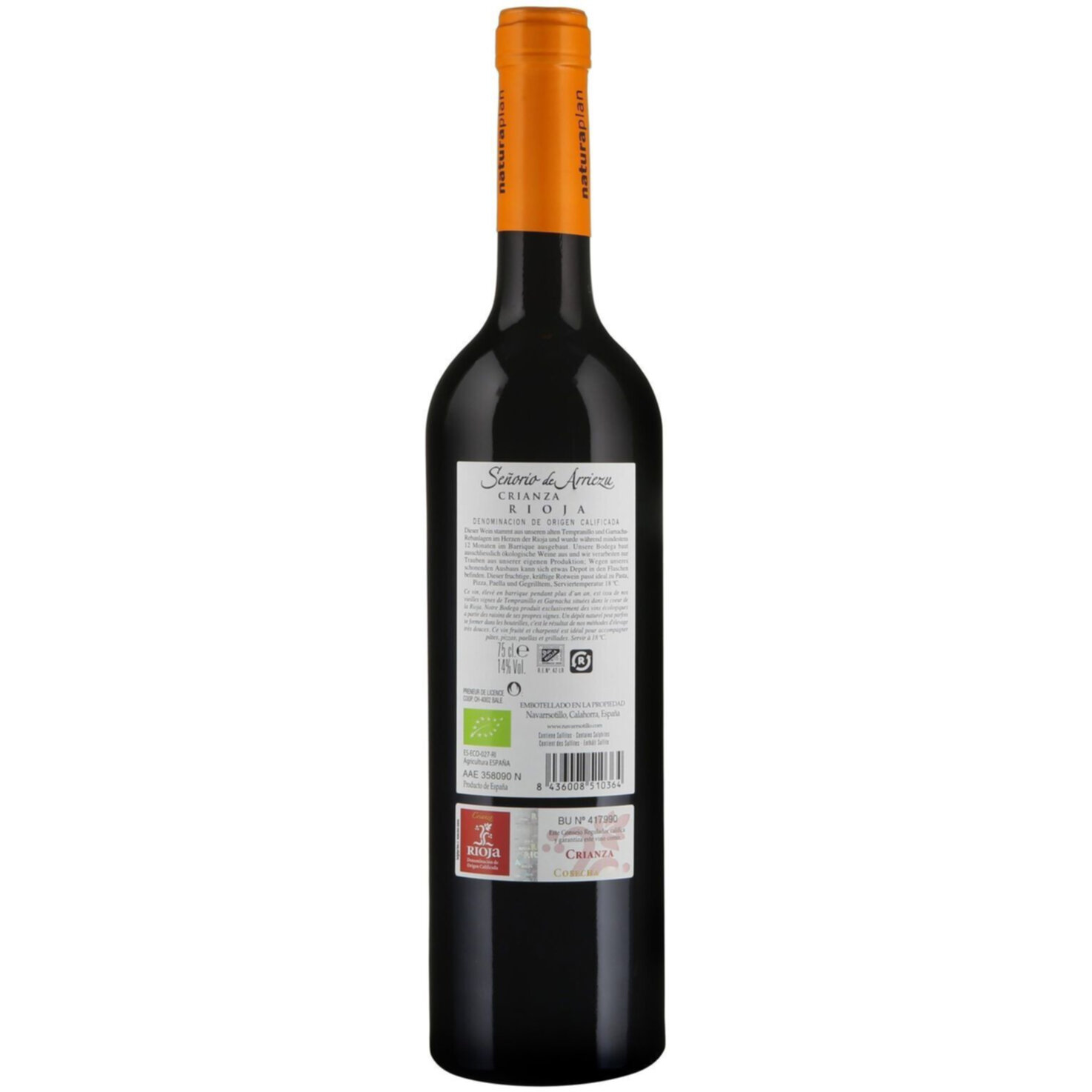 Naturaplan Bio Rioja DOCa Crianza Señorio de Arriezu -75cl
