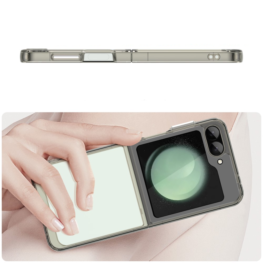 Samsung Galaxy Z Flip7 FE / Z Flip6 Hybrid Hülle TPU Bumper Acryl Rückseite - Grau / Transparent
