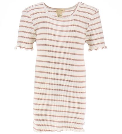 Minimalisma T-shirt - Silke/Bomuld - Blåmst - Dusty Stripes