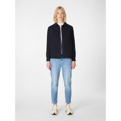 Damen-Hemdjacke Wolle, Dunkelblau