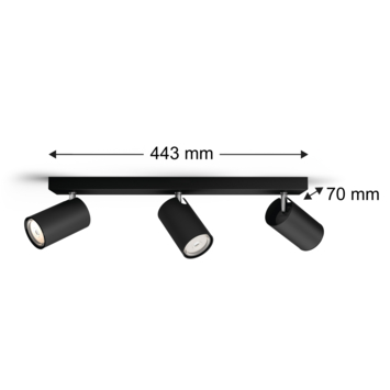 Philips triospot Kosipo zwart