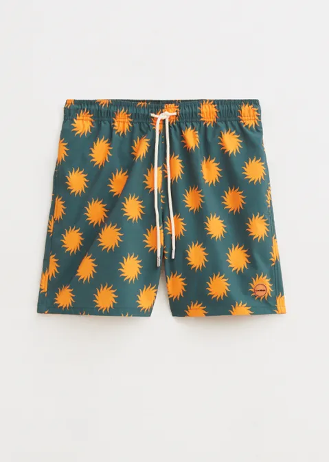 Zwembroek met print sunrise groen (GRN)