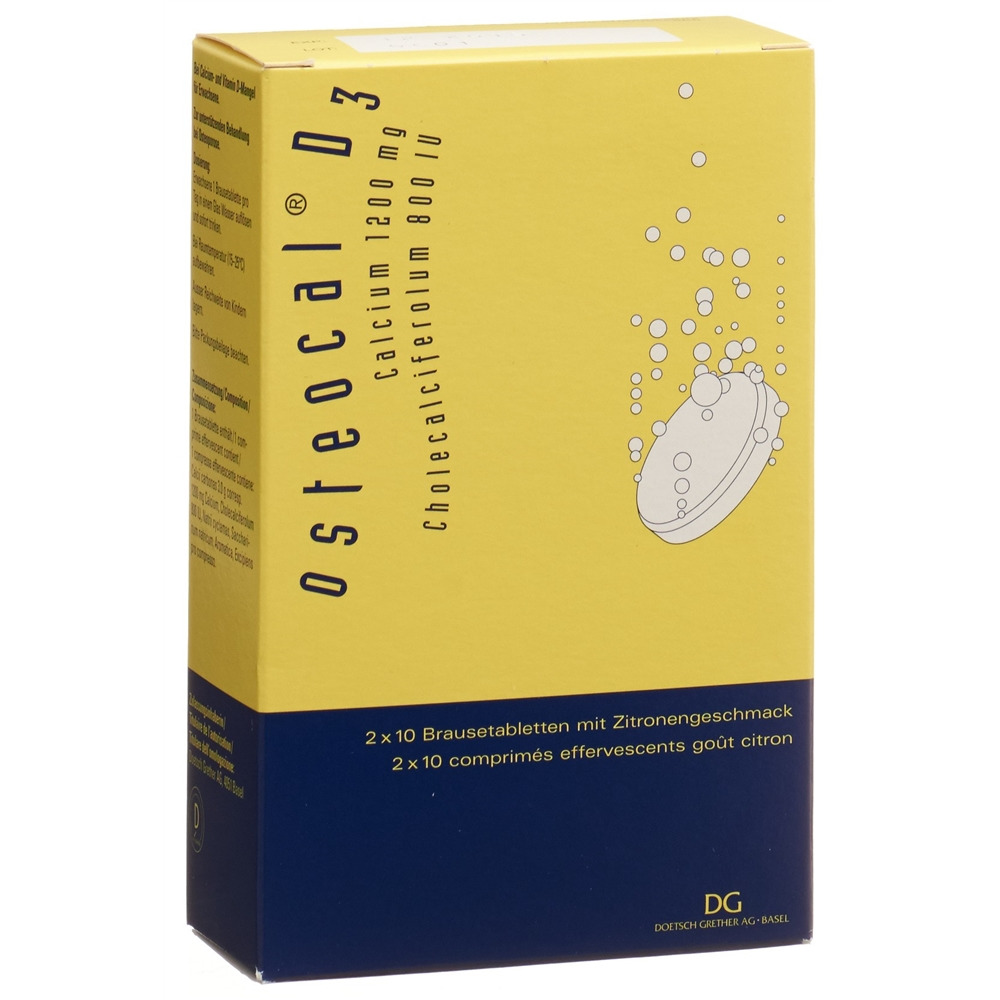 OSTEOCAL D3 Brausetabl 1200/800 Ds 20 Stk<br>20 Stück, Dose, Brausetablette, 1200/800