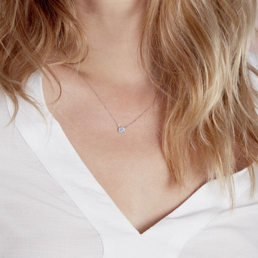 Collier Auxana Argent Blanc Oxyde De Zirconium