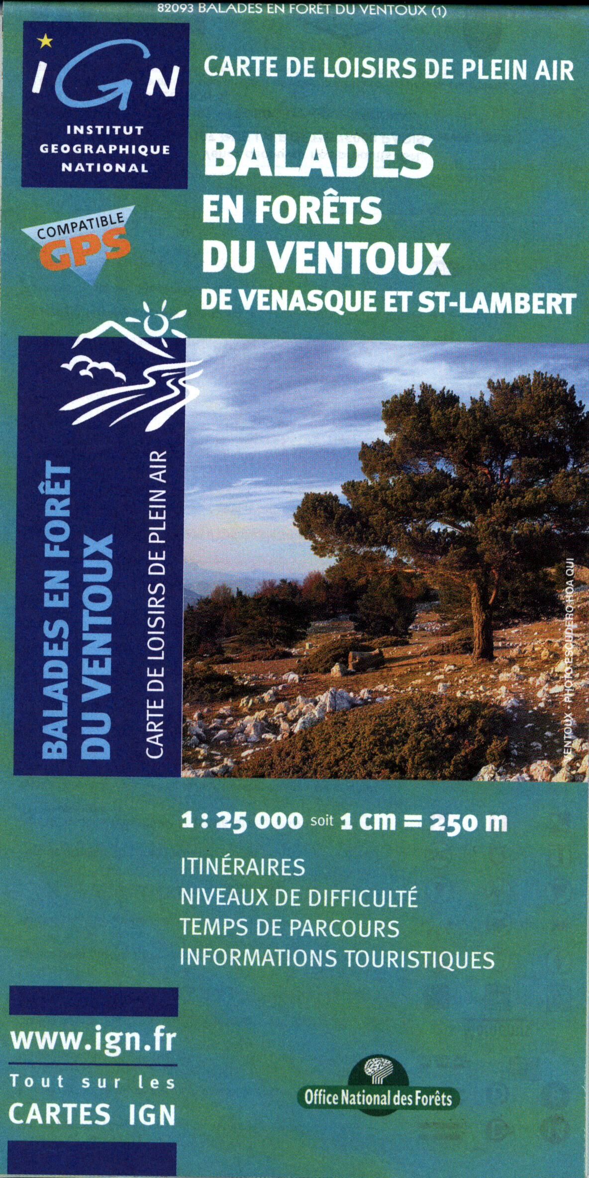 IGN - FORET DU VENTOUX ECHELLE 1 25 000
