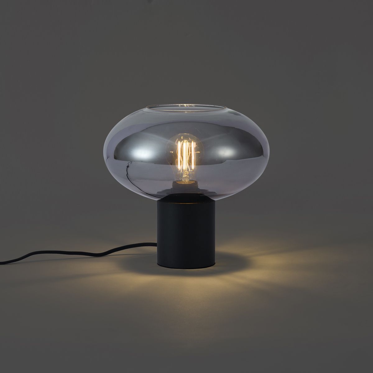 Design tafellamp zwart met smoke glas - Umbrella