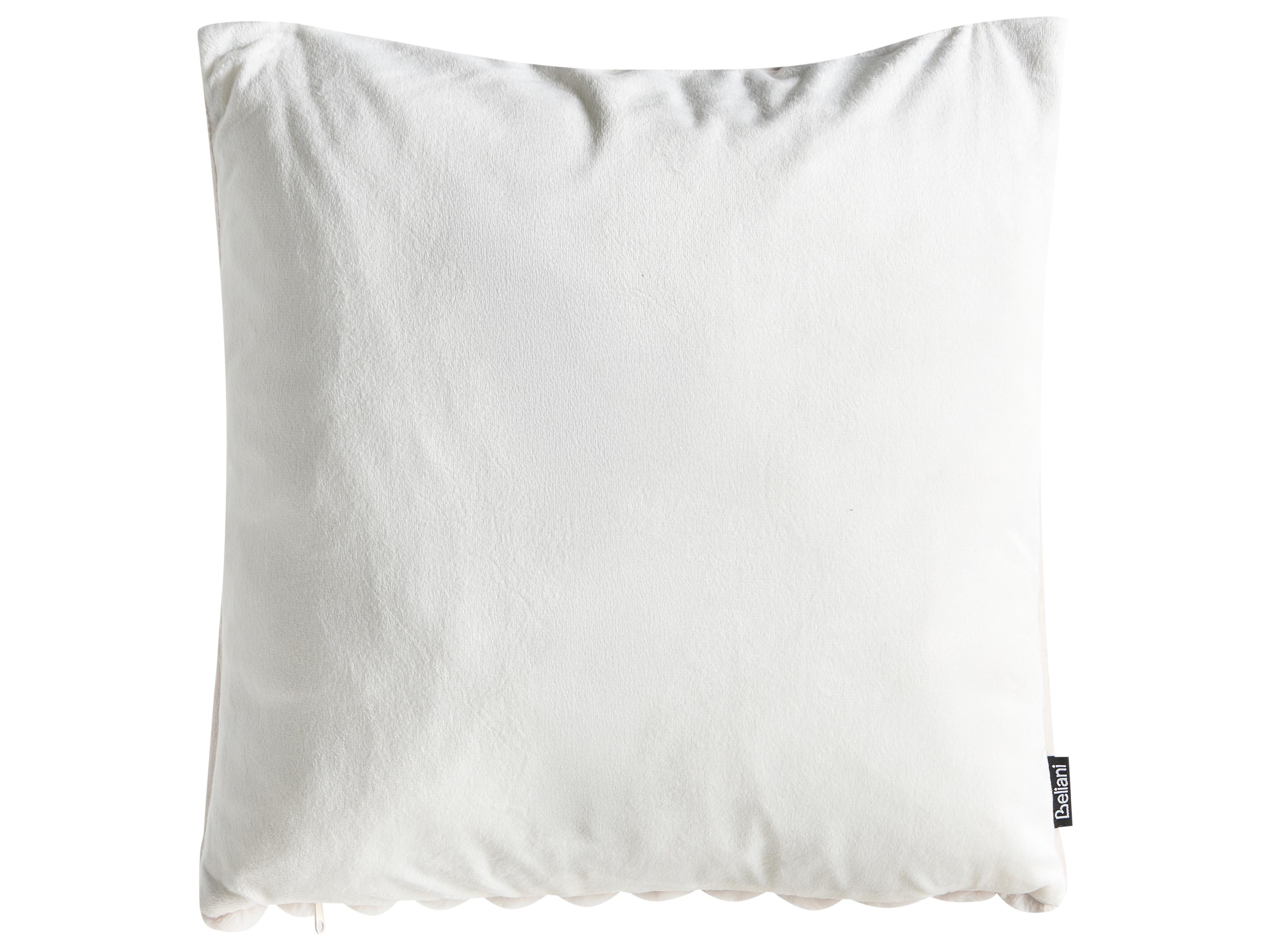 Set van 2 sierkussens RAKYA Nepbont 45 x 45 cm Lichtbeige gestreept