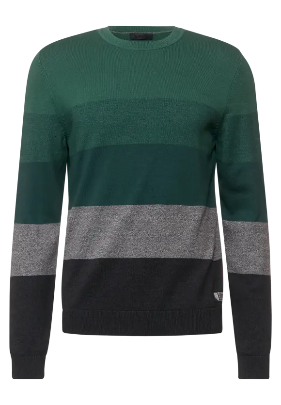 Pullover mit Streifenmuster - Jungle Green