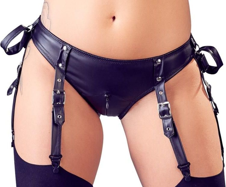 Wetlook Open Bra And Bondage Briefs - Maat L