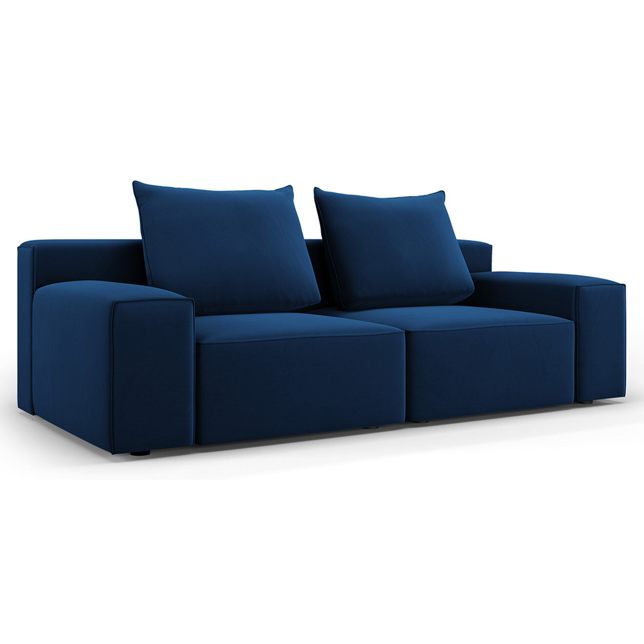 Mazzini Sofas Canapé Velours Ivy 3 Places bleu roi - 210x105x89 cm