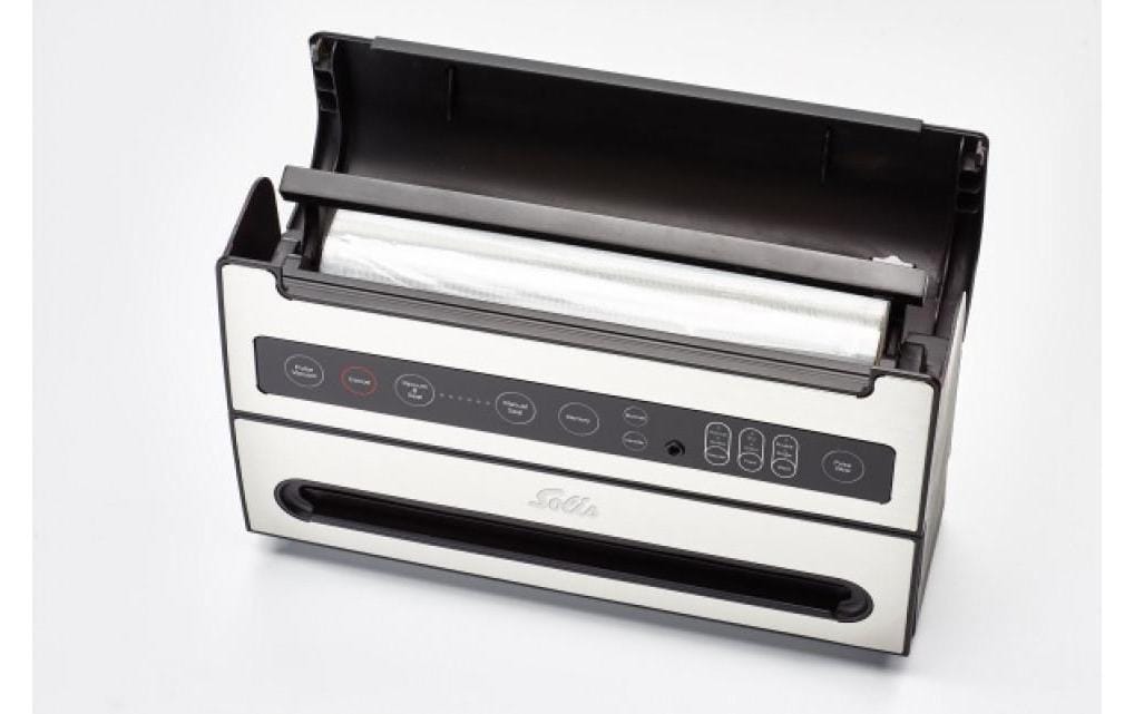 Vakuumiergerät VertiVac Plus Schwarz/Silber<br>Vollautomatisches Vakuumiersystem mit Rollenfach und Folienschneider
