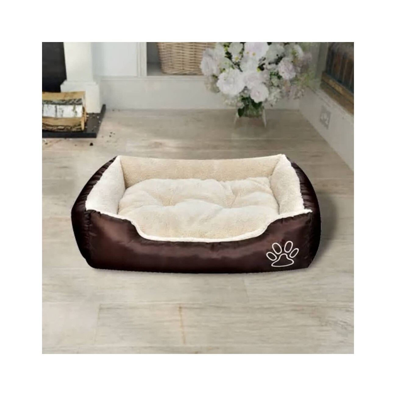 VidaXL Hundebett Braun und Beige 38 cm, 38 cm, 17 cm