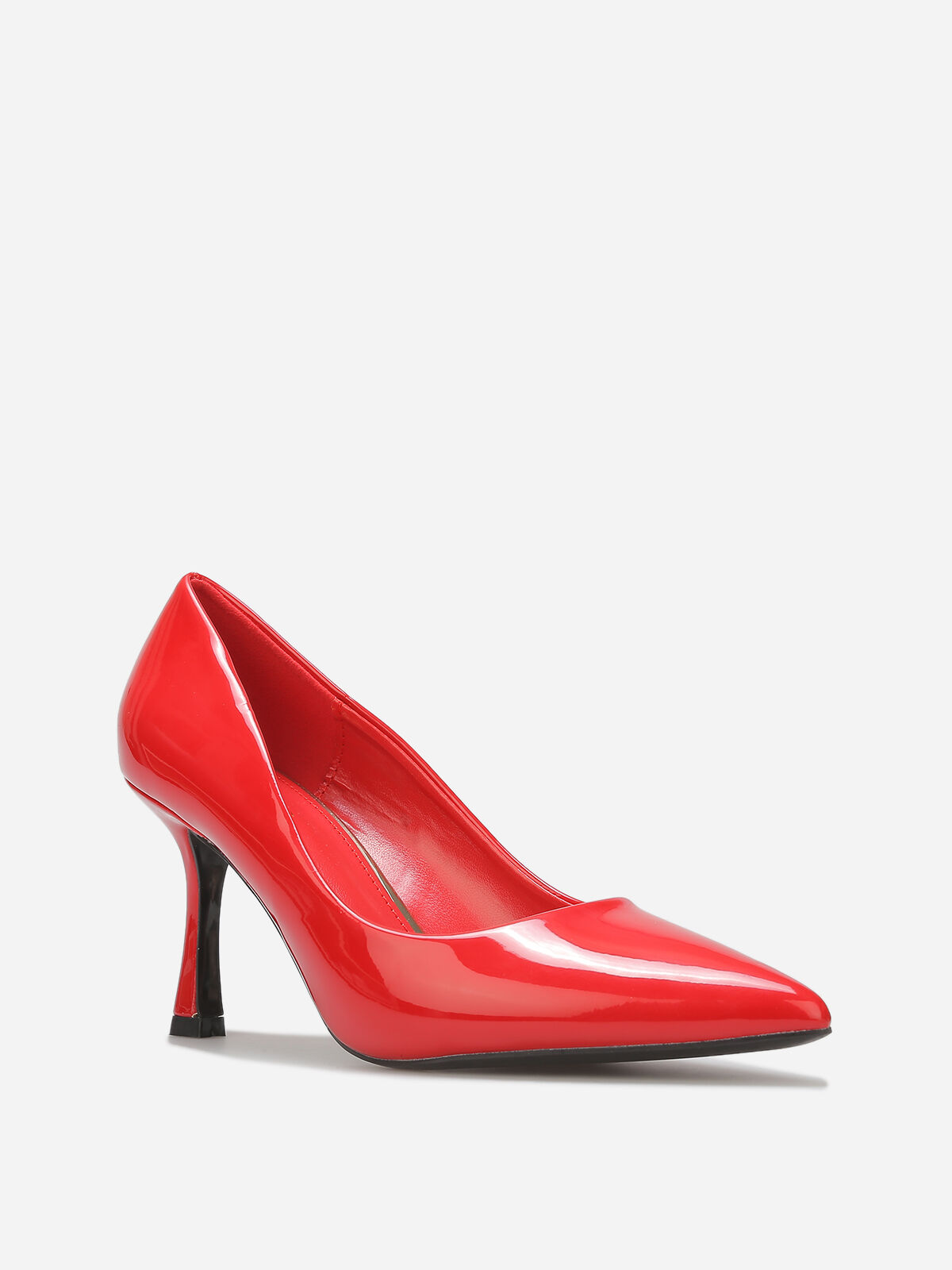 Escarpins pointus à talon bobine- Rouge