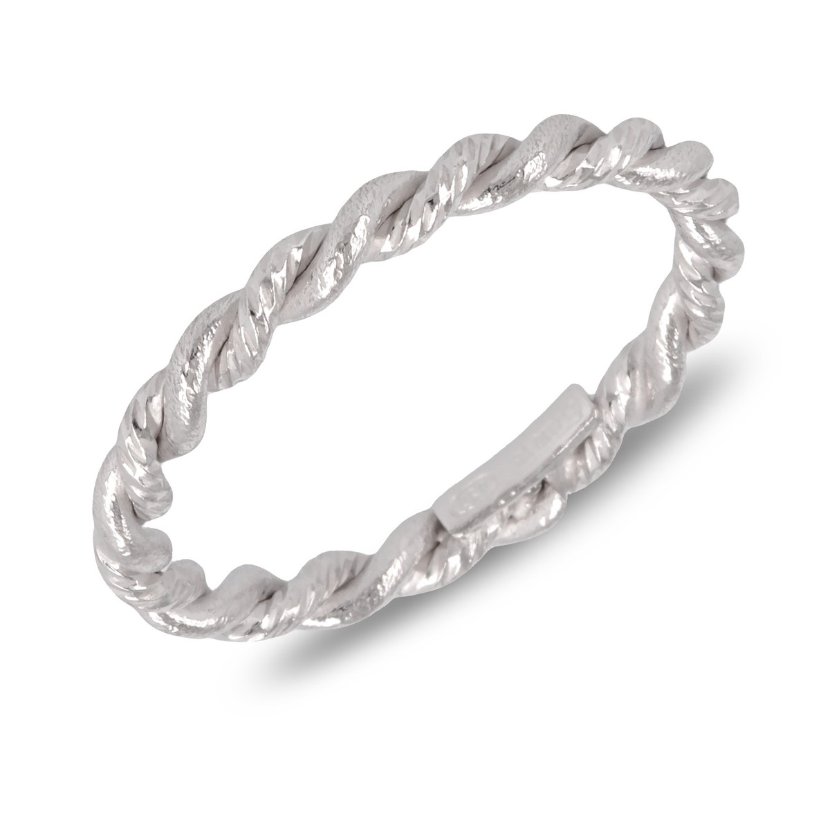 Bague argent rhodié corde entrelacée