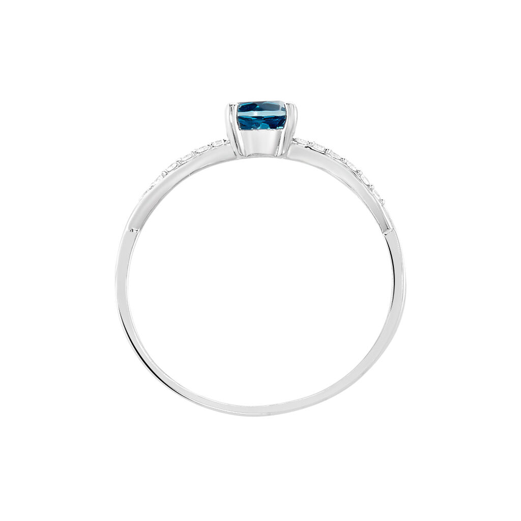 Bague Lalia Or Blanc Topaze Et Oxyde De Zirconium