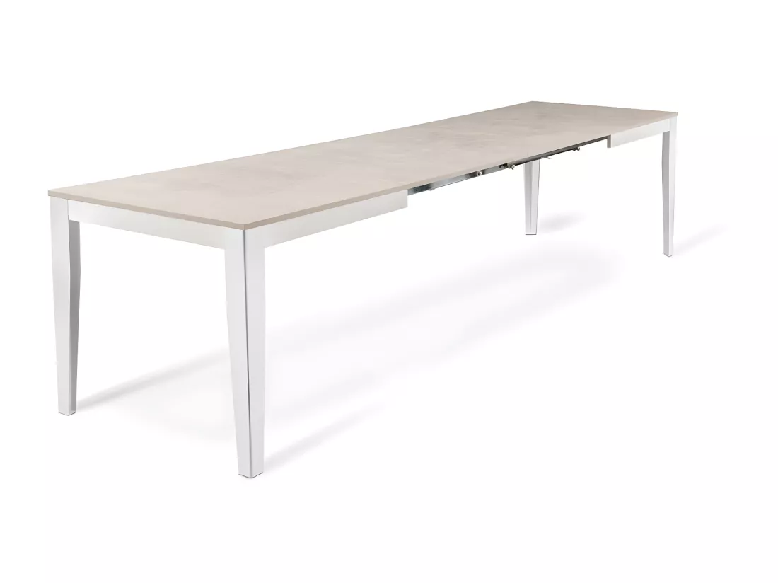 Big Table extensible (156/316 x 90 cm) en Mélamine Blanc