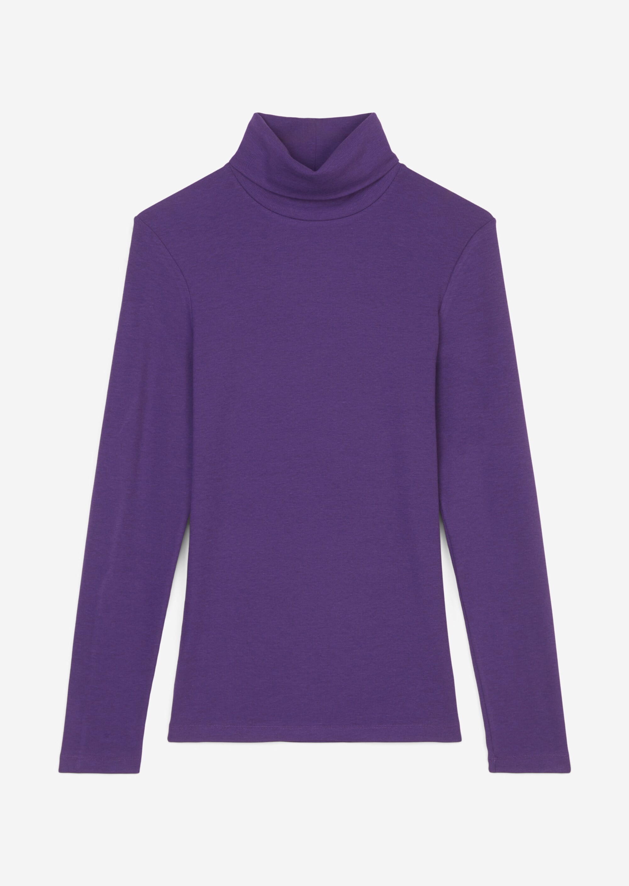 Rollkragen-Longsleeve aus soft geripptem Jersey