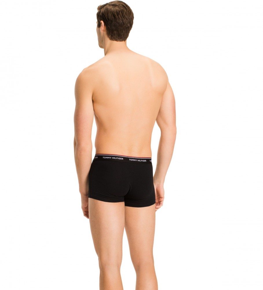 Conjunto de 3 cuecas boxer pretas Tommy Hilfiger modelo LR