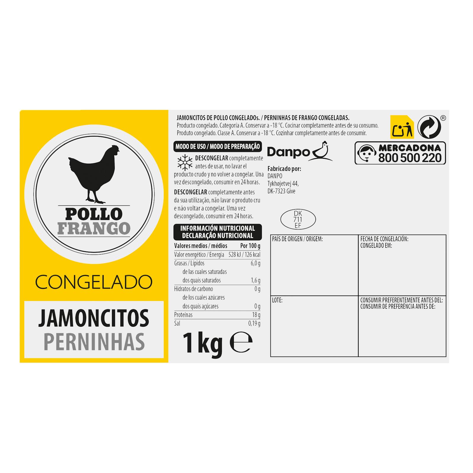 Pilons de poulet surgelés