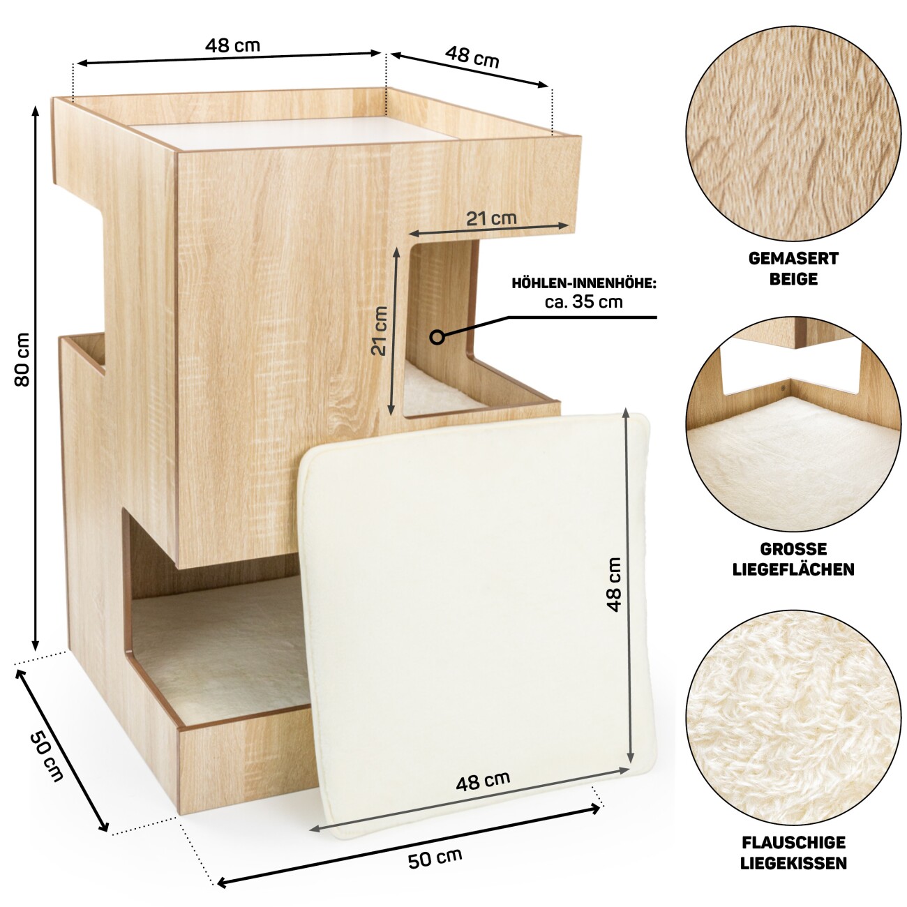 Canadian Cat Company Katzenturm Cat Castle beige
