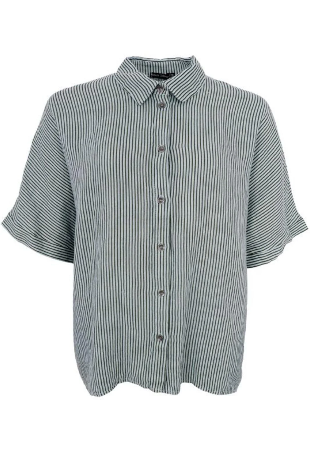 Black Colour Bcmelina Linen Wing Shirt safari green