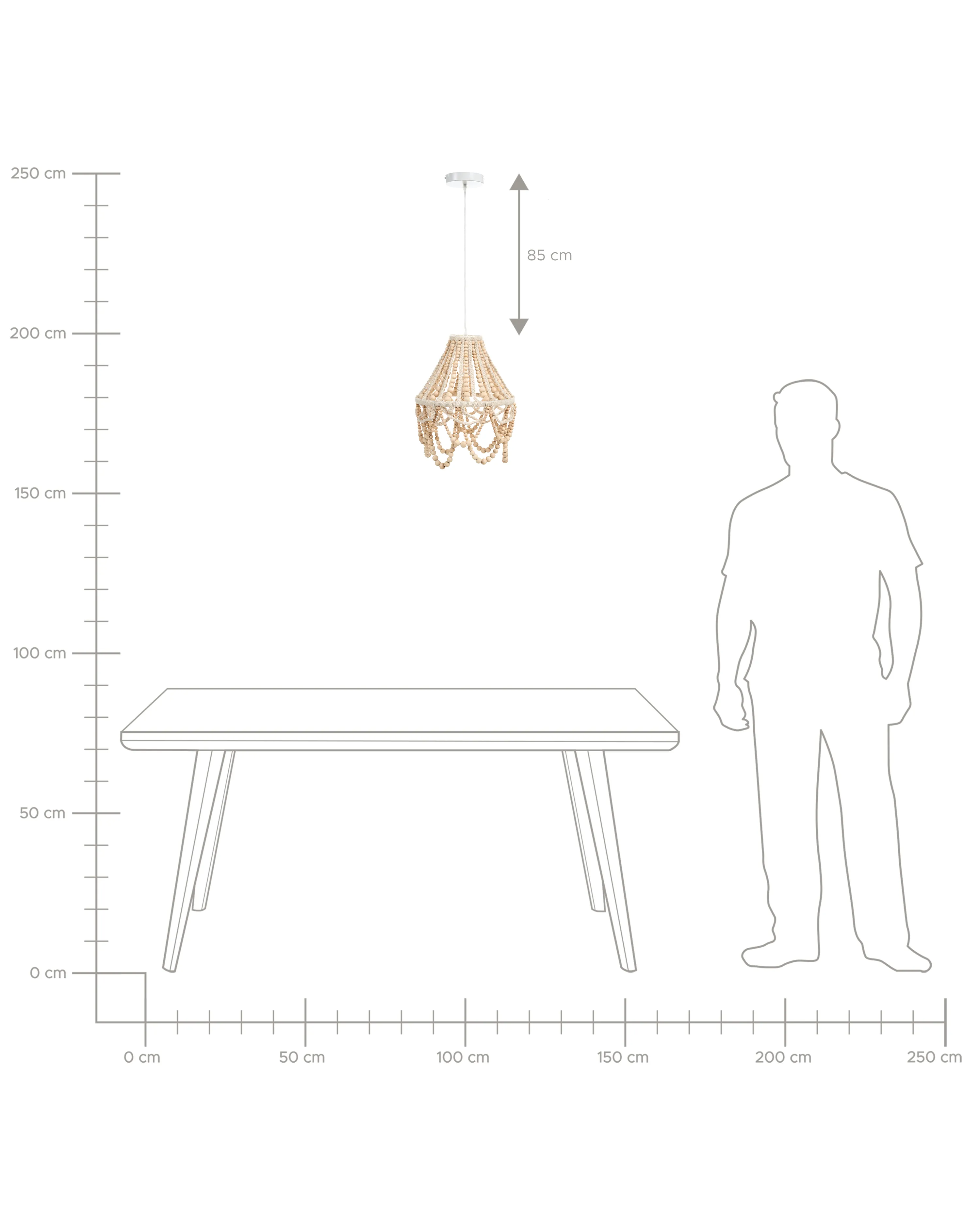 Kroonluchter MENIK Hout Lichtbruin