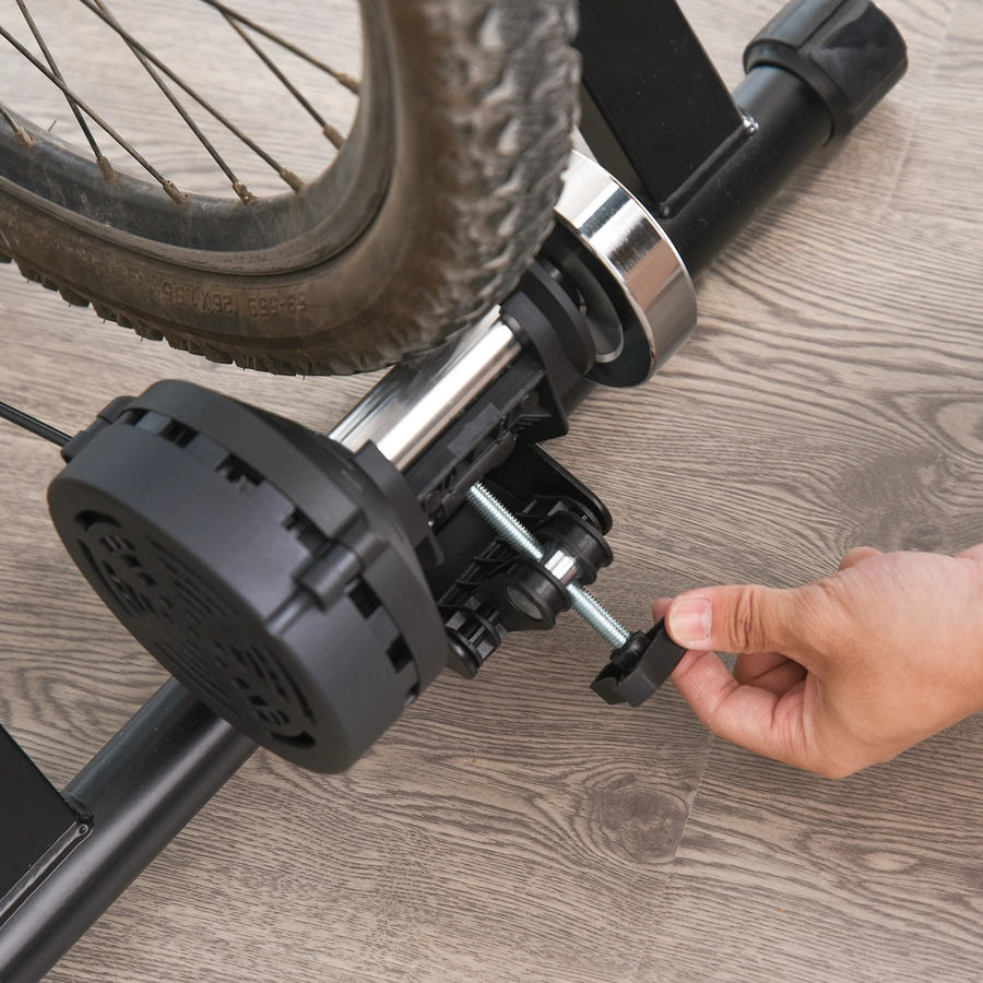 HOMCOM Rollentrainer mit Magnetbremse schwarz, silber