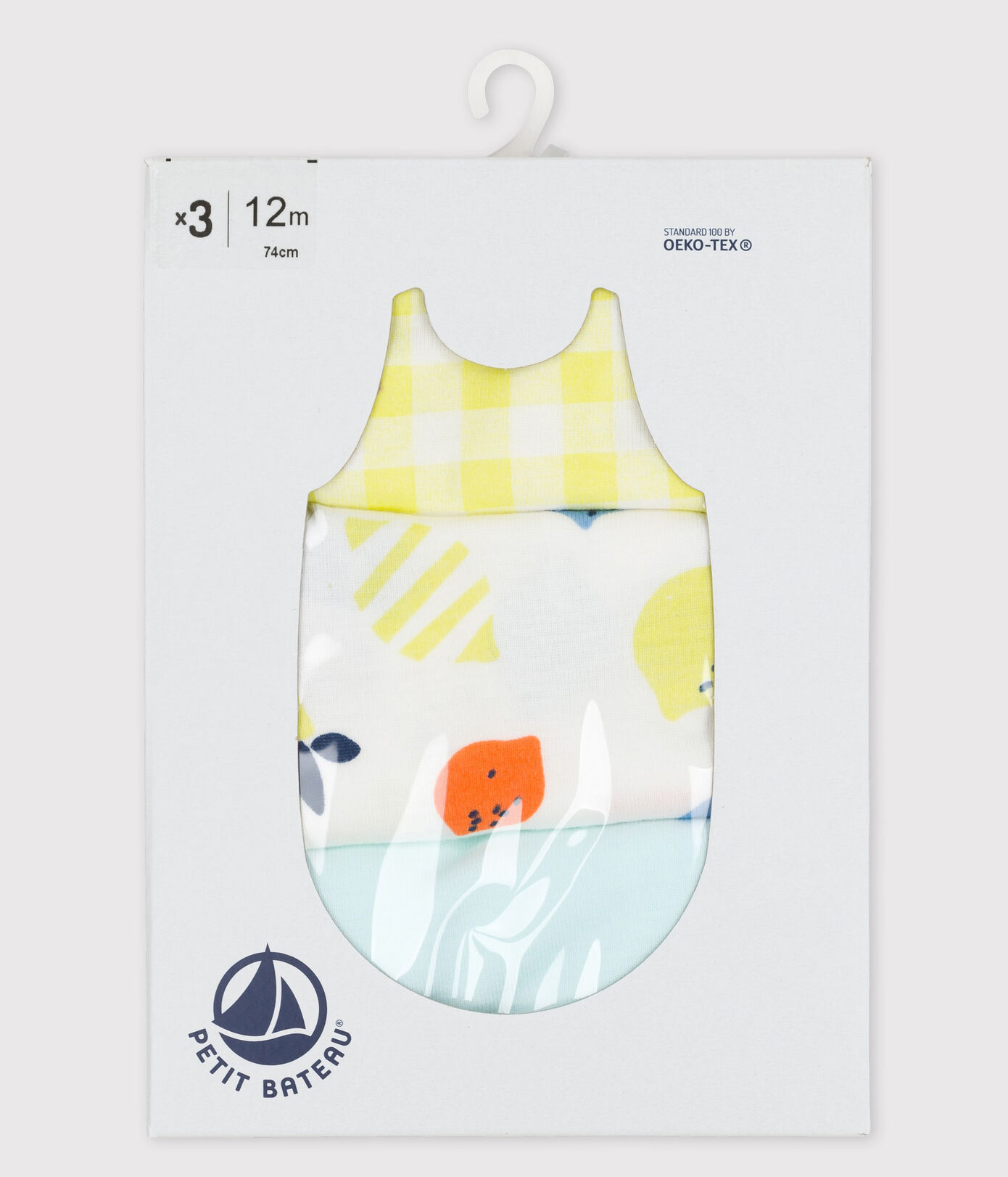 Lot de 3 bodies sans manches citrons colorés bébé