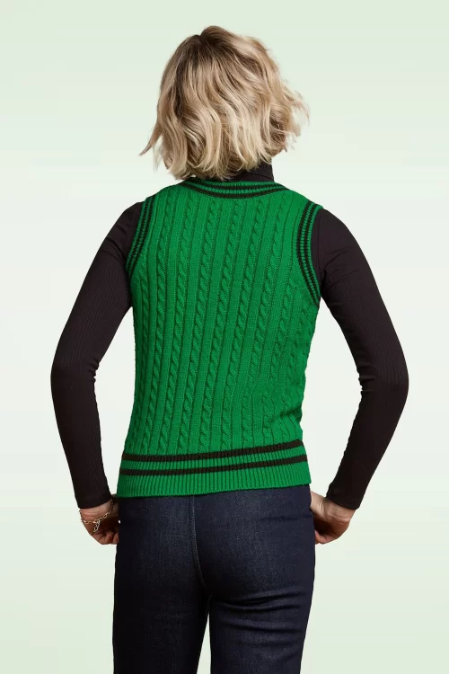 King Louie College V-Neck Spencer top in groen