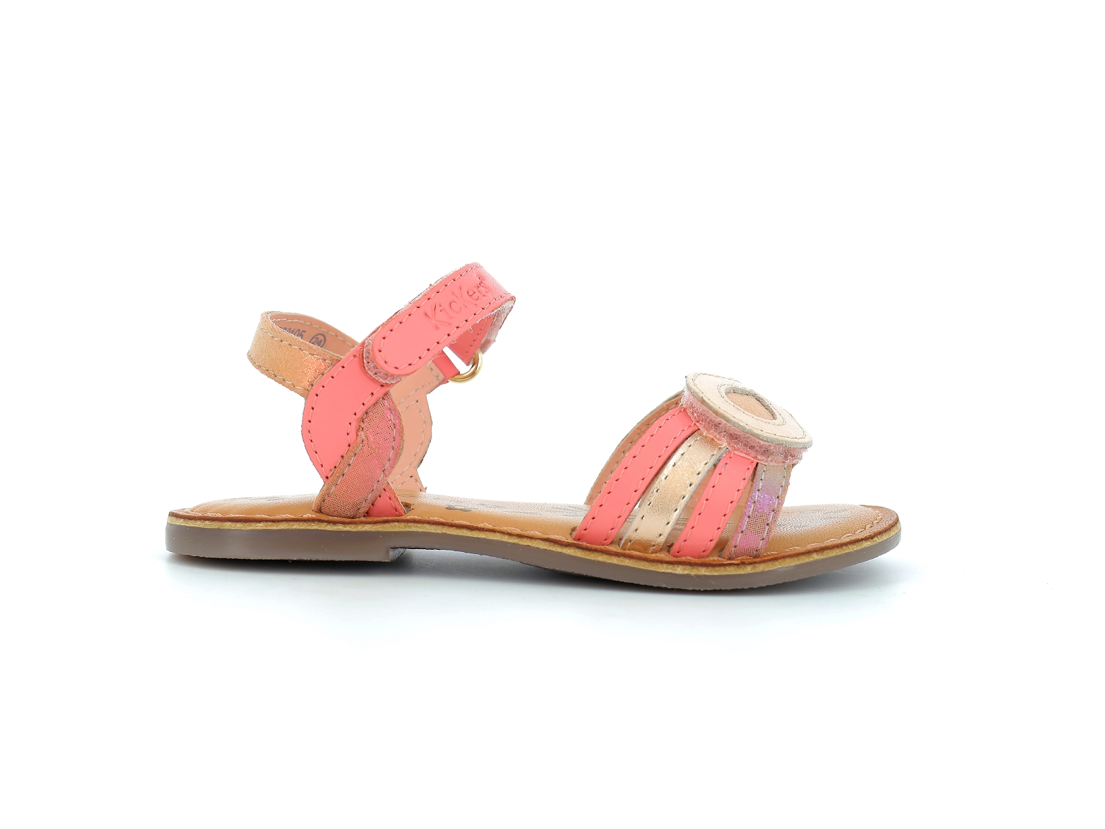Kickers-DISPOSA Cuir Or rose